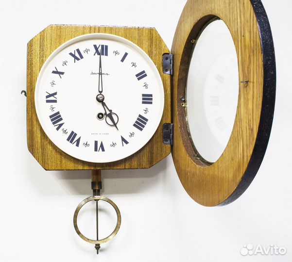 Часы настенные ходики Янтарь, рабочие с ключом, 19