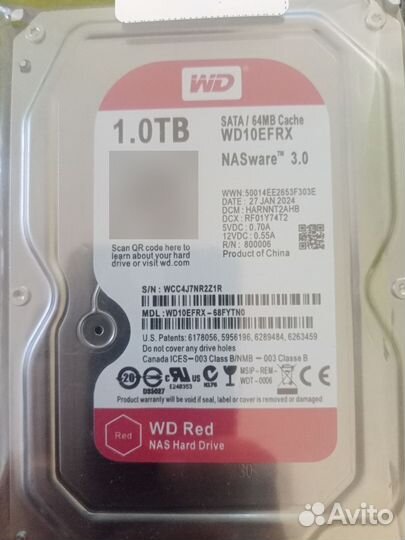 Жесткий диск 1тб wd red новый