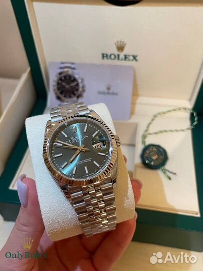 Часы Rolex datejust 41mm оригинал зеленые green