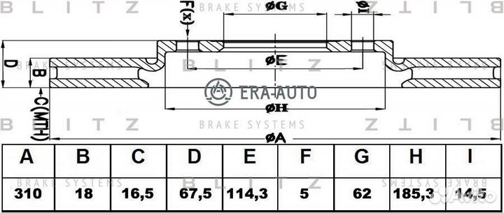 Blitz BS0397 Диск зад.lexus GS, LS 06