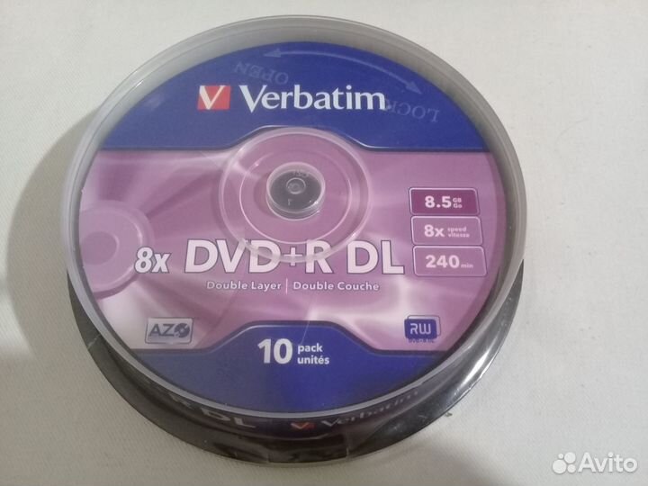 Диски 8x DVD+R DL Verbatim 8.5 гб Цена за упак.10ш