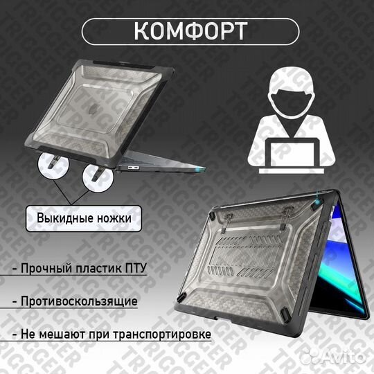 Ударопрочный чехол накладка на MacBook (Air,Pro)