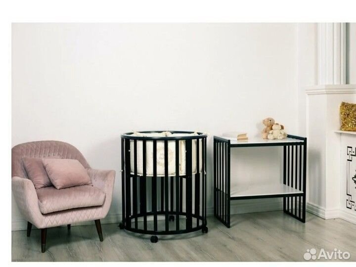 Детская кроватка трансформер с маятником