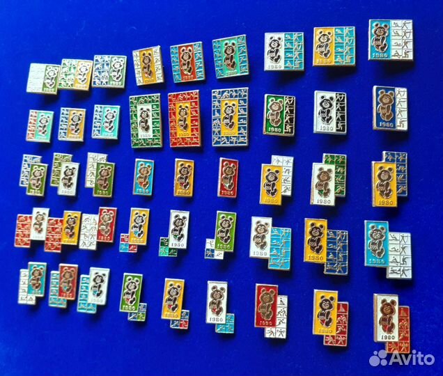 Полный набор значков Олимпиада 80. Мишка олимпийск