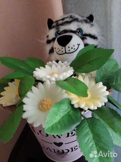 Мыльный букет ромашек