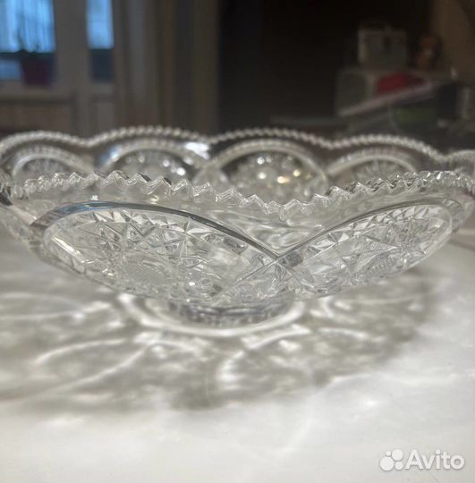 Ваза для фруктов хрустальная