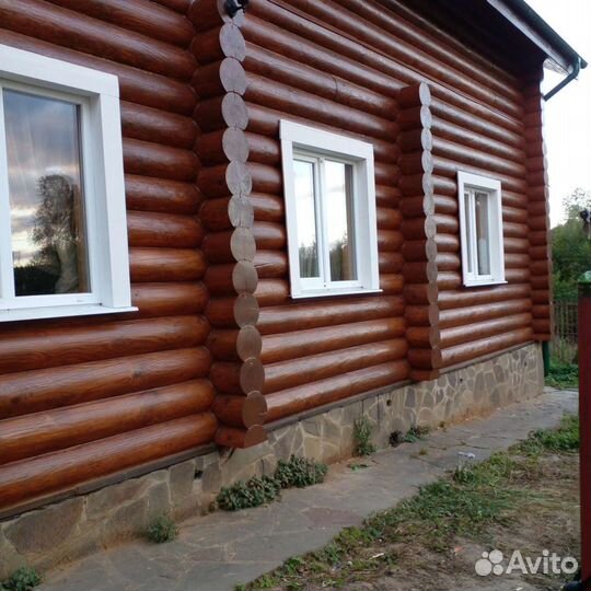 Шлифовка и покраска деревяного дома