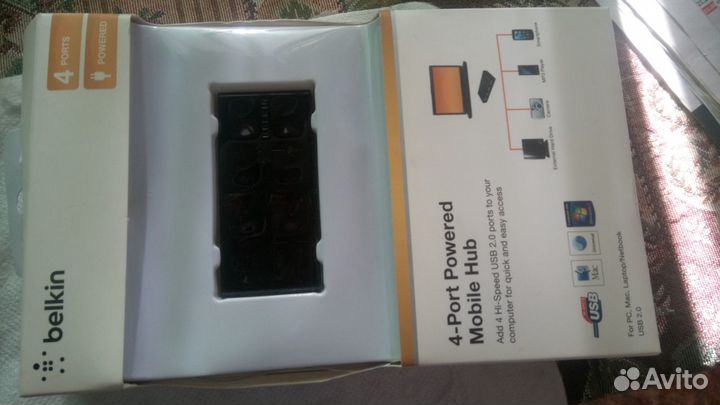 USB-хаб Belkin Hi-Speed USB 2.0 4-Port Mobile Hub