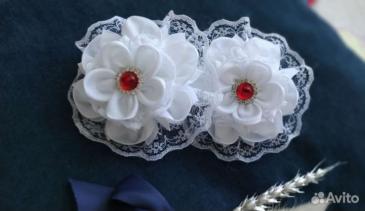 Банты для волос белые