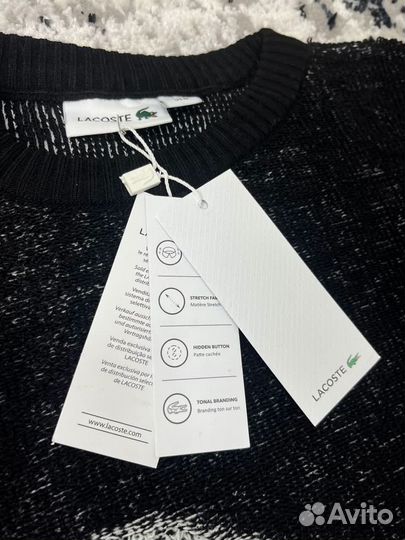 Свитер Lacoste чёрный с крокодилом (В наличии)