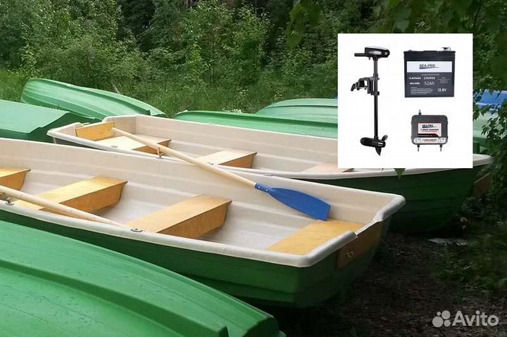 Пластиковая лодка с электромотором Тортилла-395 Эк