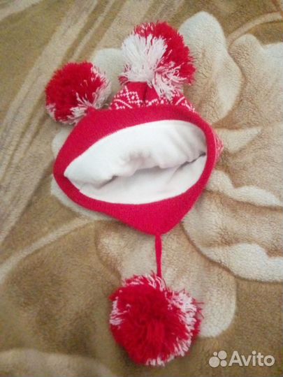 Шапка на флисе, зима, 50-52