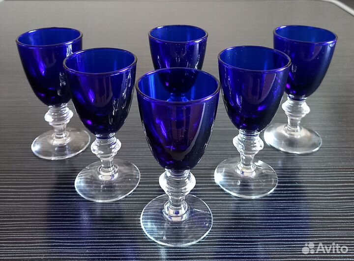 Графин синее кобальтовое стекло / Штоф дхз СССР