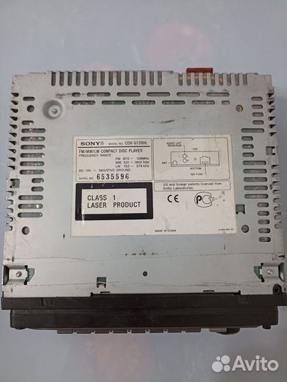 Магнитола Sony CDX-GT200E с Bluetooth AUX CD