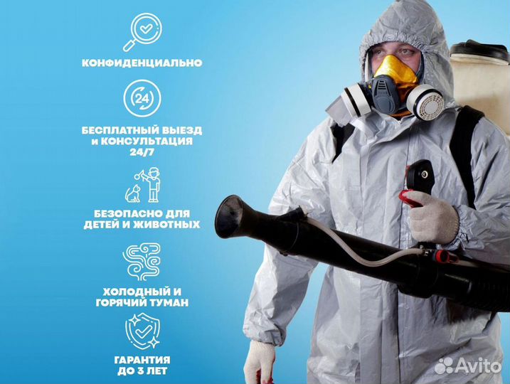 Уничтожение клопов, тараканов, мышей