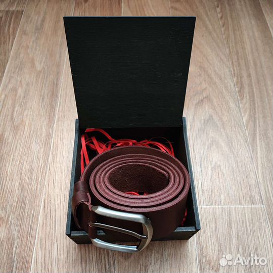 Ремень мужской, натуральная кожа, коричневый