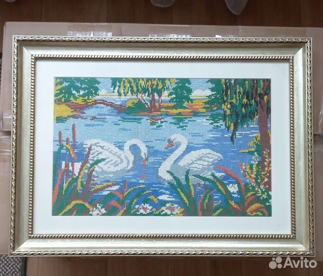 Картина вышитая крестиком ручная работа