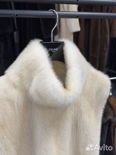 Манишка норковая жемчуг