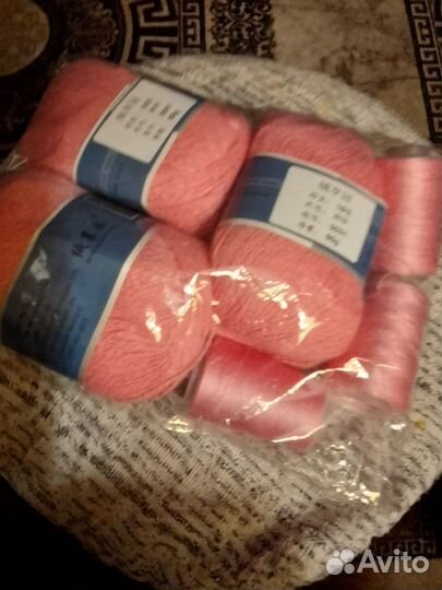 Комплек пряжи (пух норки) 2+2