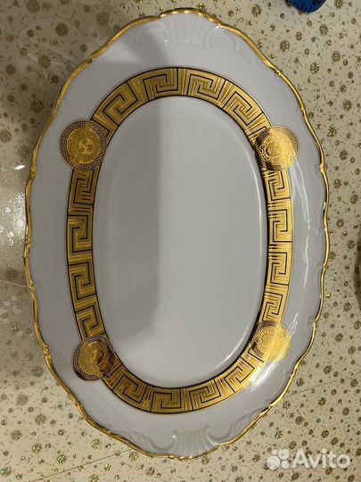 Блюдо овальное versace медуза горгона