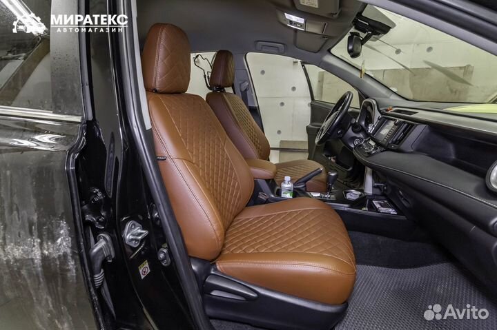 Авточехлы Тойота Раф 4 с 13-19 I Экокожа Ромб