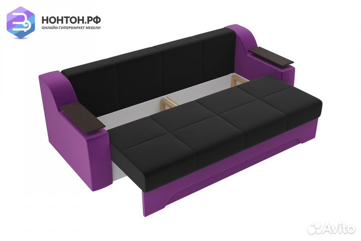 Диван еврокнижка Сенатор фиолетовый / черный