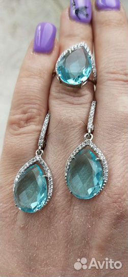 Серебряные серьги с кольцом новые