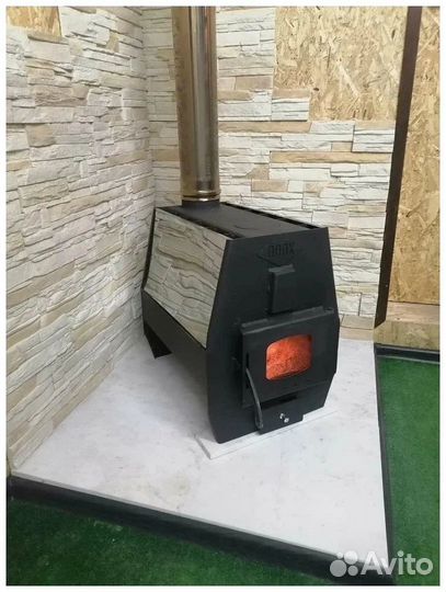 Отопительная печь Вулкан 3мм со стеклом