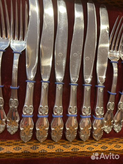 Набор столовых приборов мельхиор Серебряная Роза