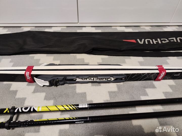 Комплект беговые лыжи, палки, чехол Quechua