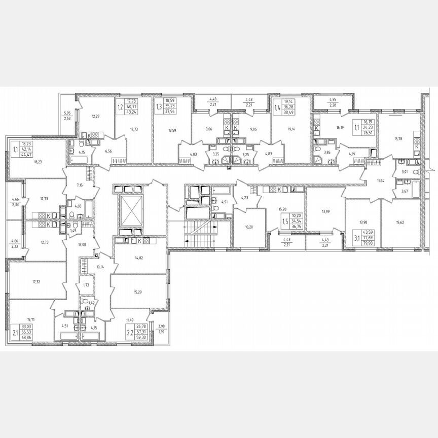 1-к. квартира, 44,5 м², 3/8 эт.