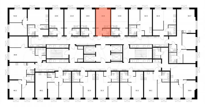 Квартира-студия, 19,9 м², 26/33 эт.