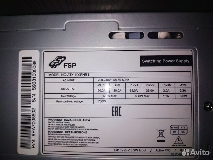 Блок питания FSP PNR-I 700W