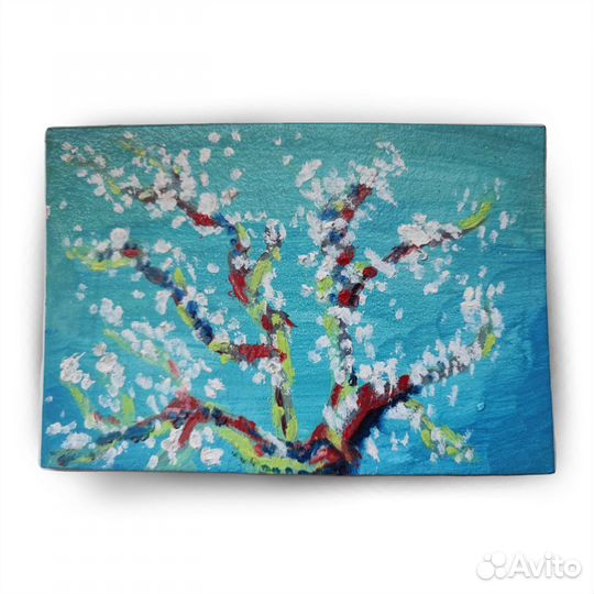 Картина маслом на грунтованном картоне 10х15