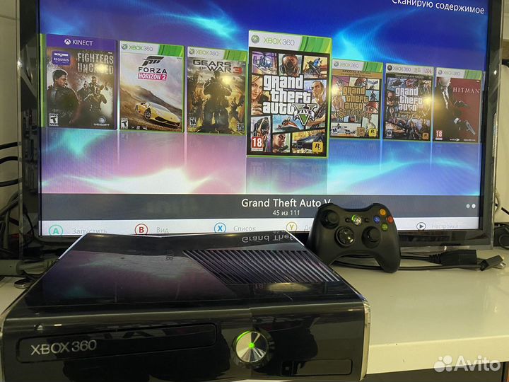 Xbox 360 Gloss 750 gb + 100 игр