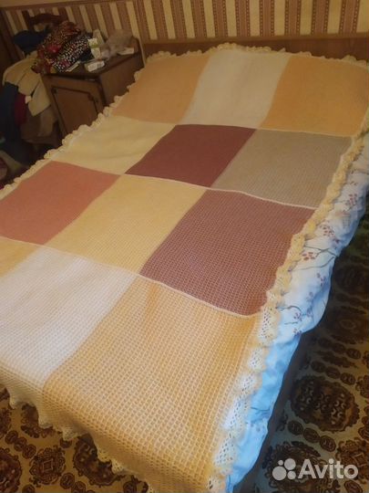 Вязаный плед ручная работа