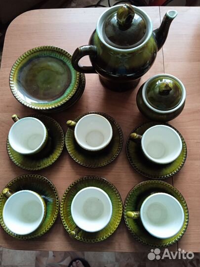 Чайно-кофейный сервиз СССР майолик Зик Конаково