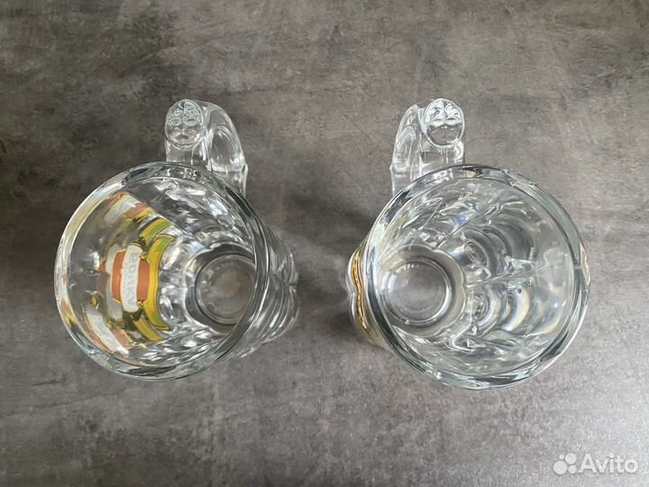 Пивная кружка стеклянная Золотая бочка, 2 шт