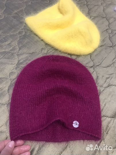 Весенняя шапочка из ангоры,пуха норки