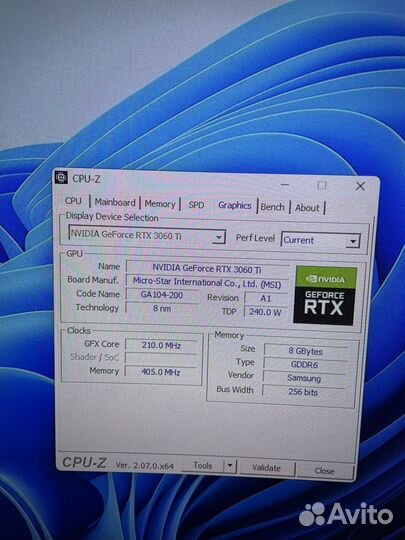 Видеокарта rtx 3060ti MSI Gaming X trio