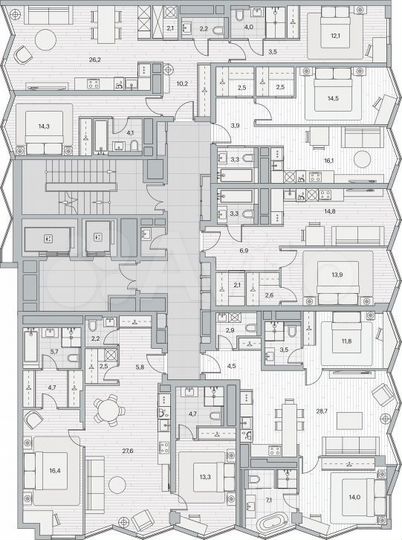 2-к. квартира, 72,5 м², 5/18 эт.