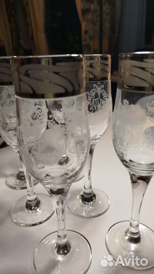 Фужеры для шампанского Гусь хрустальный