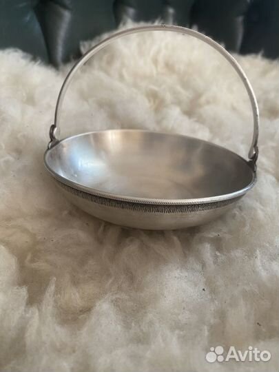 Вазочка (сахарница) мельхиор