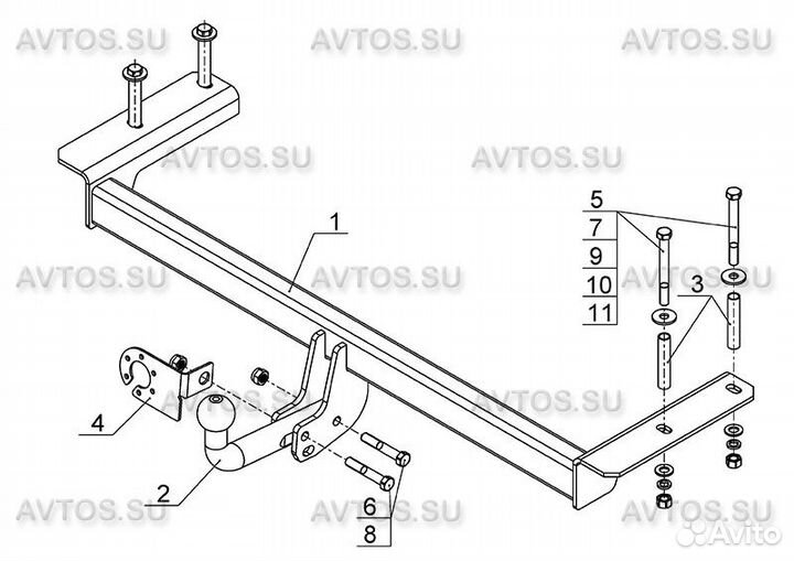 Фаркоп тсу Ситроен С4 седан 2013