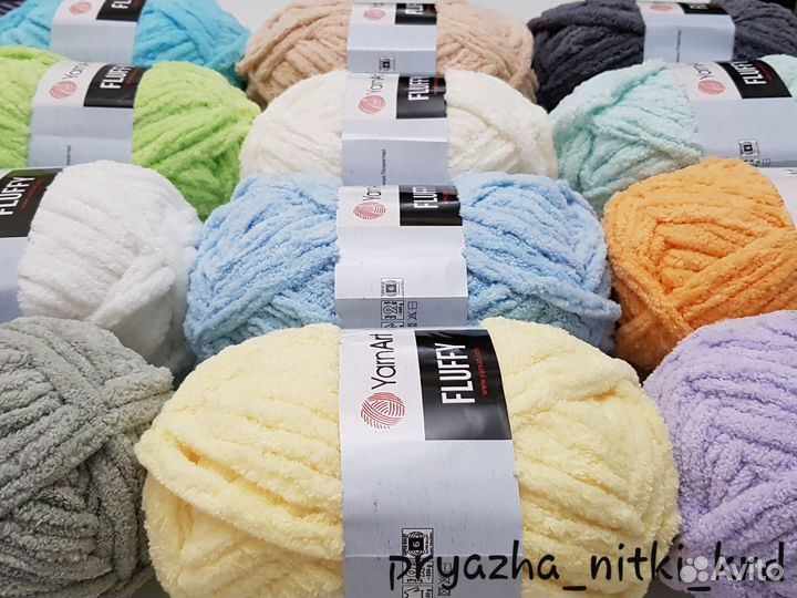 Yarnart fluffy плюшевая Пряжа нитки вязание