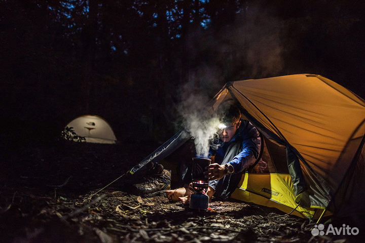 Налобный фонарь Boruit с 3 линзами+акб. Новый