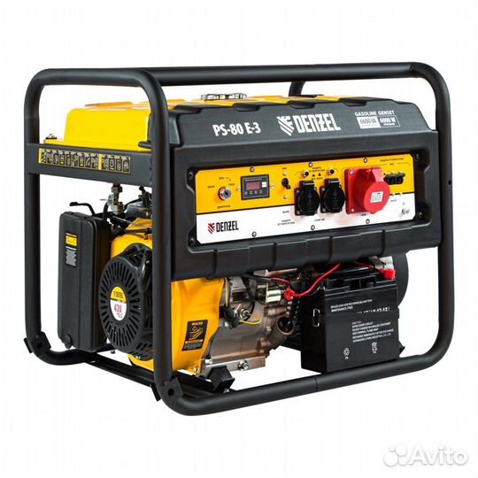 Генератор бензиновый PS80-E-3, 6.6 кВт, 25л,Denzel