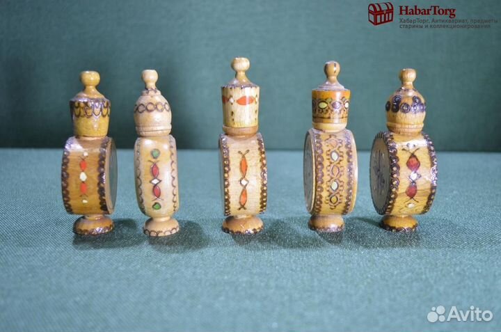 Флаконы деревянные для розового масла. Резьба. Бол