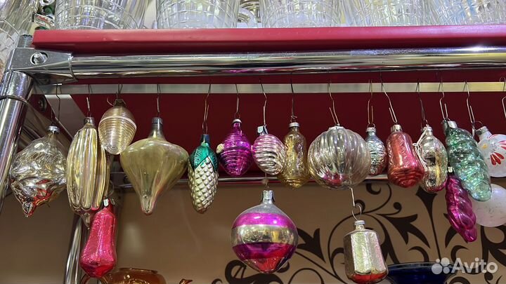 Елочные игрушки стекло СССР, 12 штук