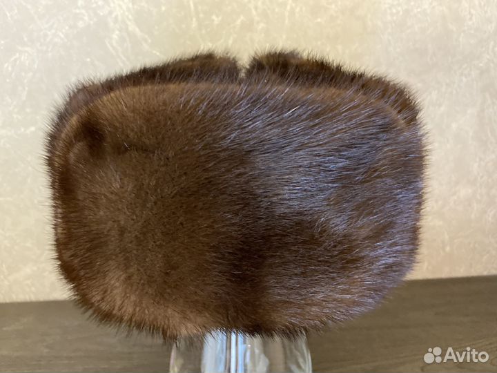 Норковая шапка-ушанка мужская